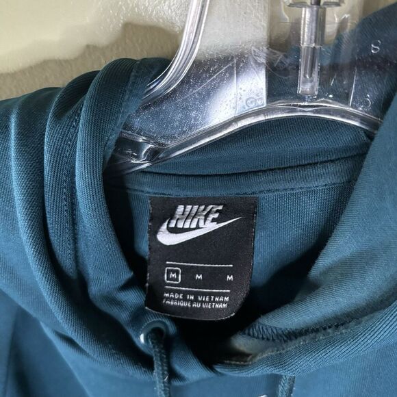 Nike Sweatshirt Women Medium Blue Hoodie Sweat Shirt Logo Center Swoosh Sleeves - Picture 5 of 8